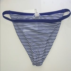 New! Cupshe blue and white stripped bikini bottoms